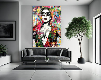 Banksy Lady GAGA Graffiti Pop Art Canvas, Banksy Style Pop Art - 167