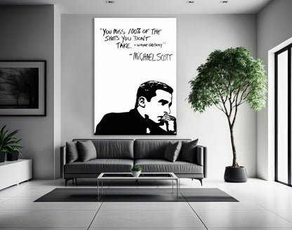 Michael Scott Wayne Gretzky Canvas Art Print, The Office TV Show Wall Art - PPL37