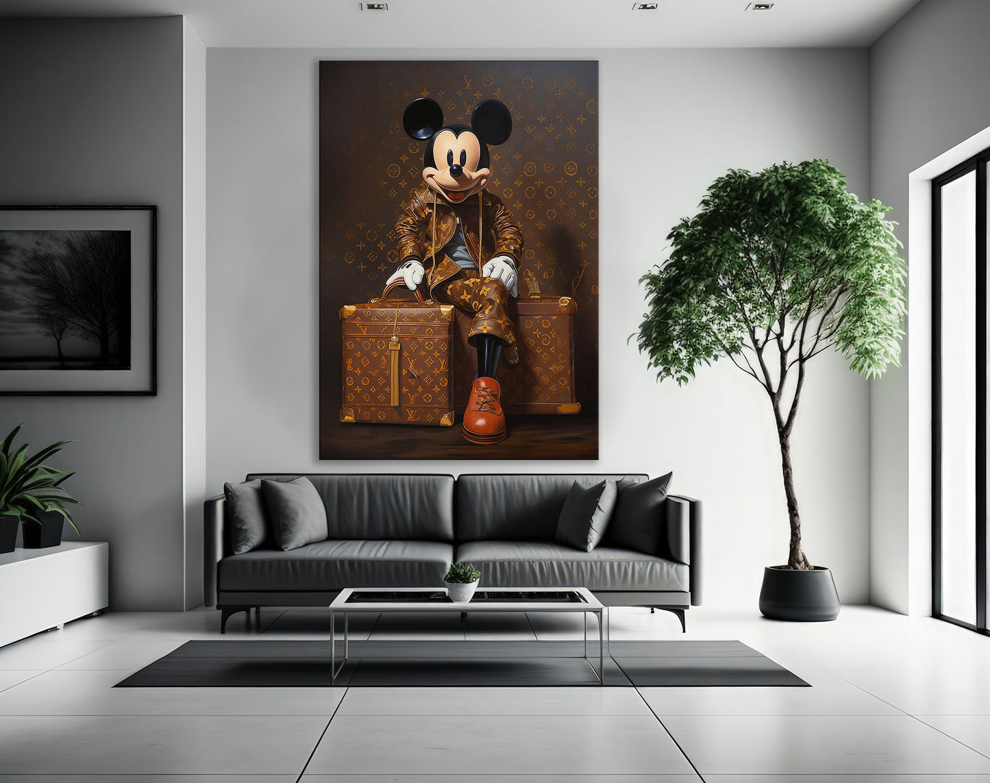 Mickey Mouse Passinger Graffiti Canvas Pop Art, Mickey Mouse Cartoon Gift 191