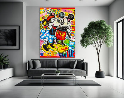 Banksy Mickey and minnie Mouse Pop Art Canvas Print - Mickey Mouse Pop Art Graffiti Wall Art, Pop Art Graffiti Home Decor, Pop Art Decor - 25