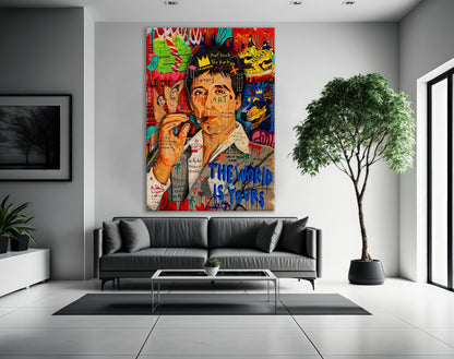 Banksy Al Pacino Graffiti Pop Art Canvas, Banksy Style Pop Art, Scarface Pop Art - 84