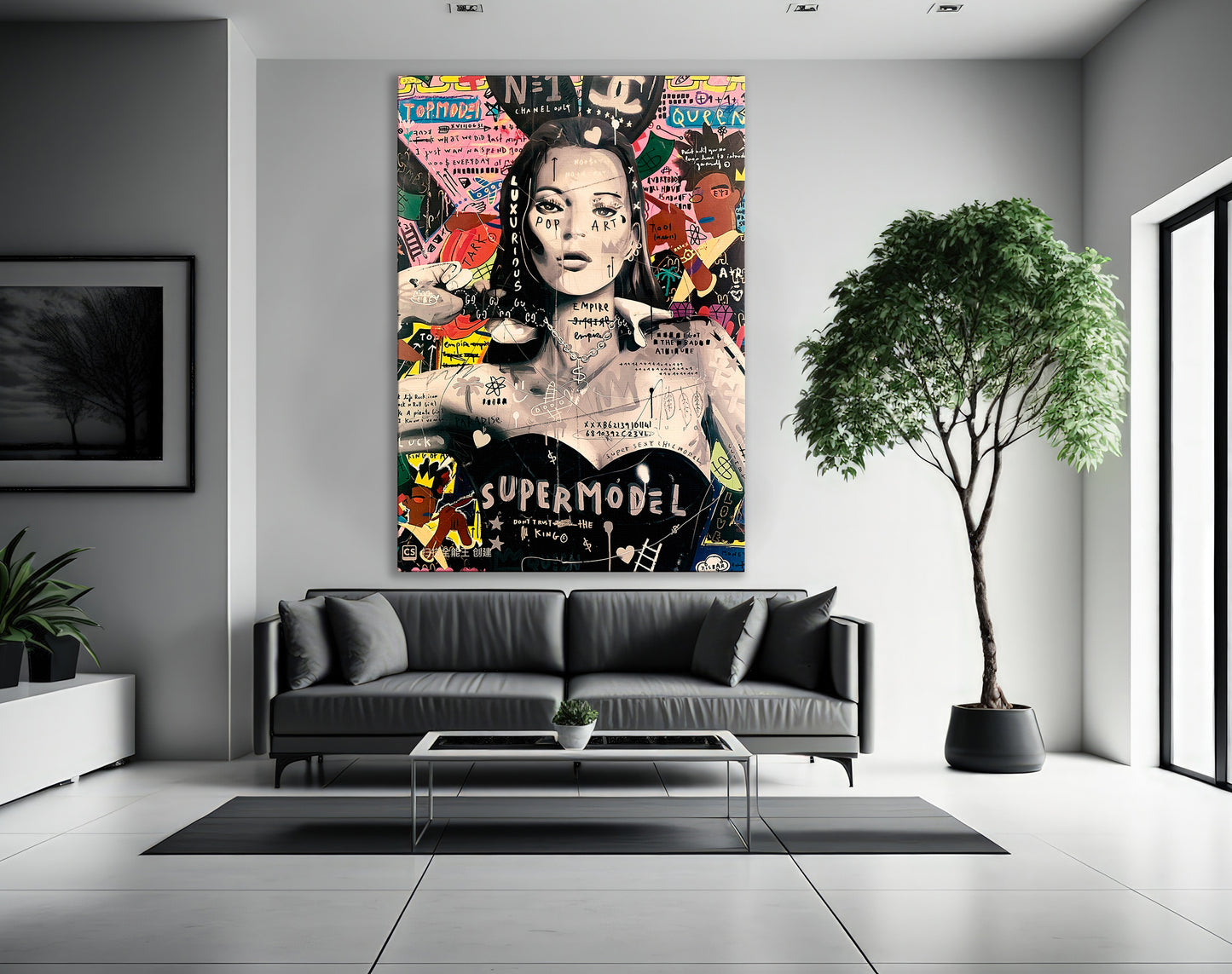 Banksy Kate Moss Graffiti Pop Art Canvas, Banksy Style Pop Art, Kate Moss Pop Art - 86