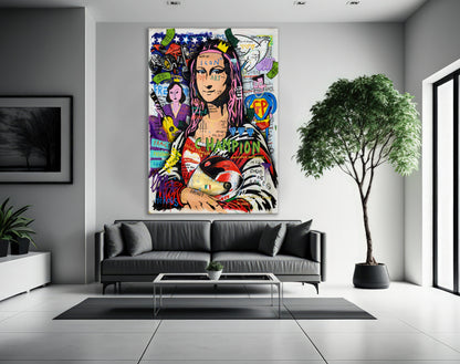 Banksy Champion Mona Lisa Graffiti Pop Art Canvas, Banksy Style Pop Art, Mona Lisa Pop Art , Street Graffiti Wall Art, Mona Lisa Poster - 61