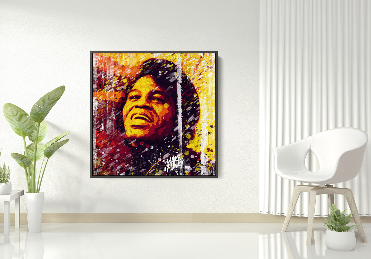 James Brown Abstract Painting Canvas Wall Art, Square Canvas Wall Art - 156