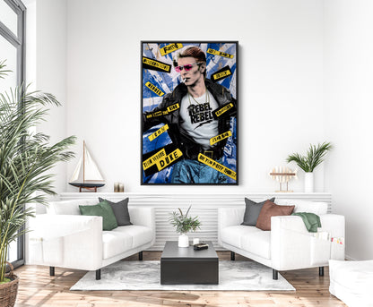 David Bowie Rebel Collage Canvas Wall Art, David Bowie Pop Art Decor - 243