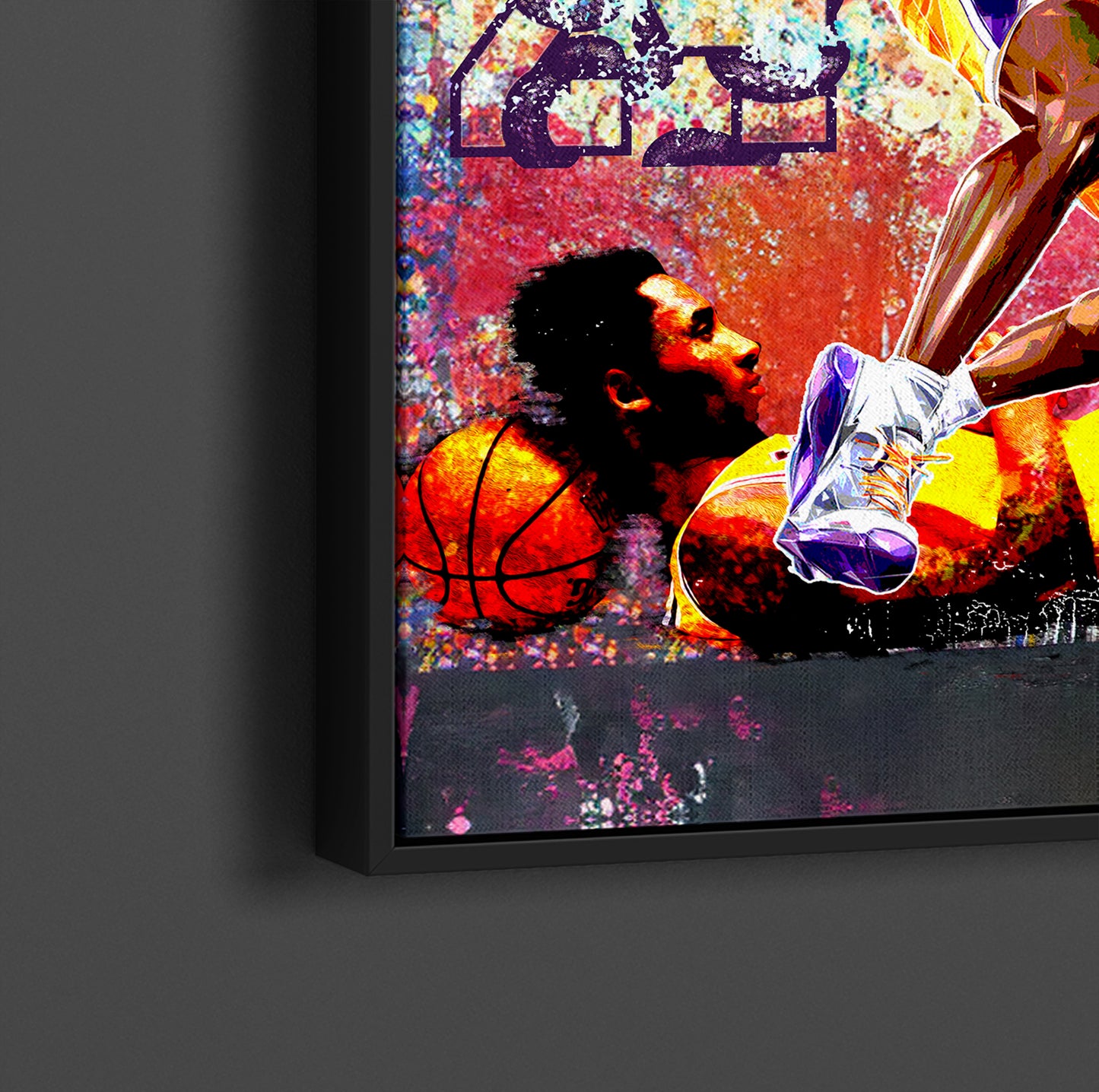 Banksy Style Kobe Bryant Graffiti Canvas Pop Art, Champ Kobe Bryant - 188