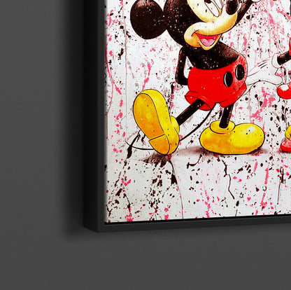 Abstract Love Mickey and Minne Mouse Pop art Canvas, Mickey Mouse Street Graffiti Art - 170