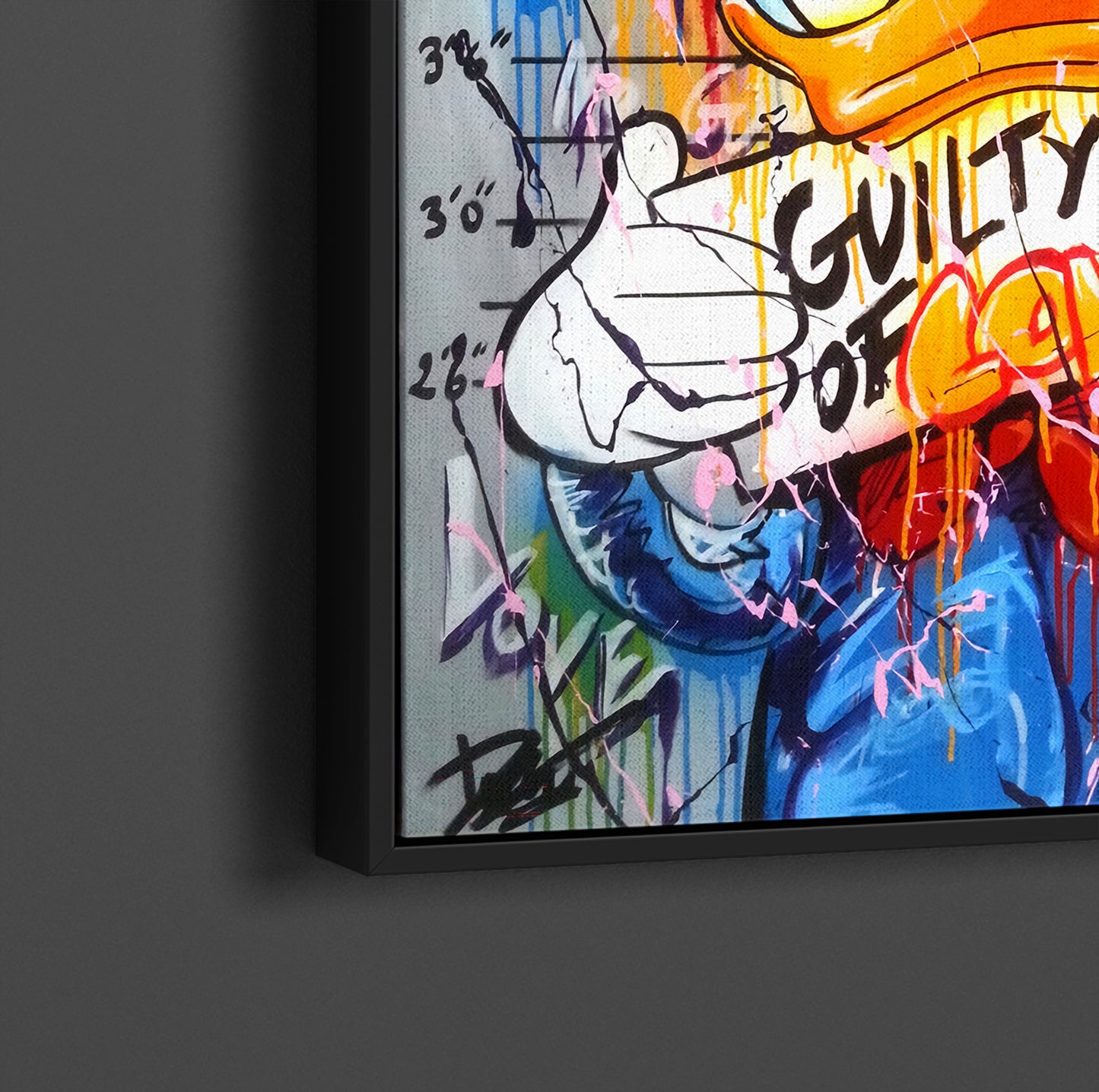 Banksy Guilty Donald Duck Graffiti Pop Art Canvas, Banksy Style Pop Art, Donald Duck Pop Art , Street Graffiti Wall Art, Donald Duck Gift - 65