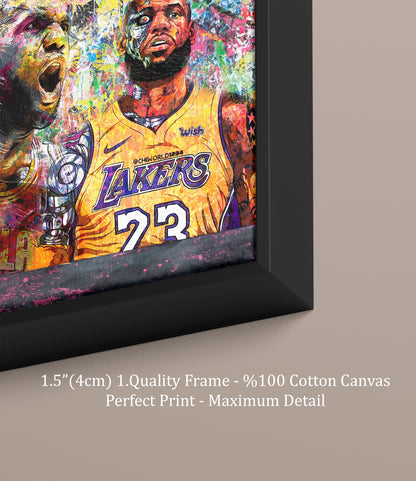 Banksy Panoramic  Style LeBron James Graffiti Pop Art, Champ LeBron James - 199