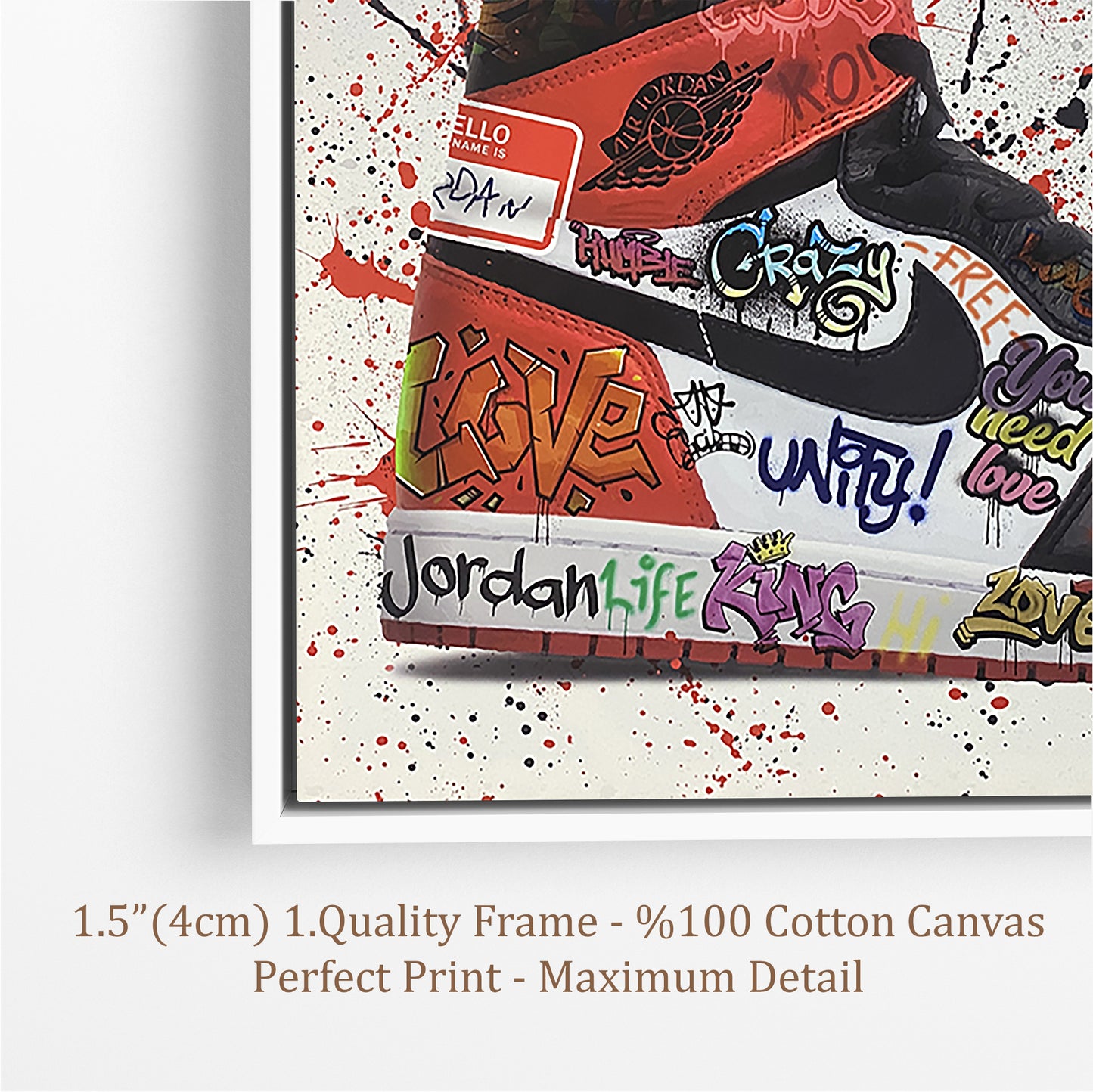 Jordan Graffiti Canvas Wall Art, Air Jordan Canvas Wall Art, Jordan 1 Graffiti Canvas, Modern Graffiti Canvas - 183