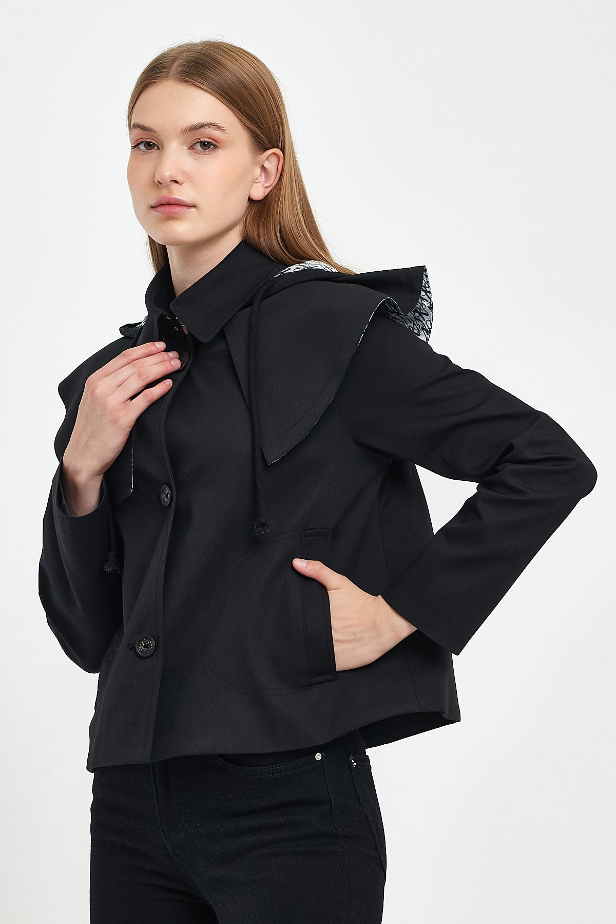 INVOGUE Hooded Short Jacket for Women - Special Series