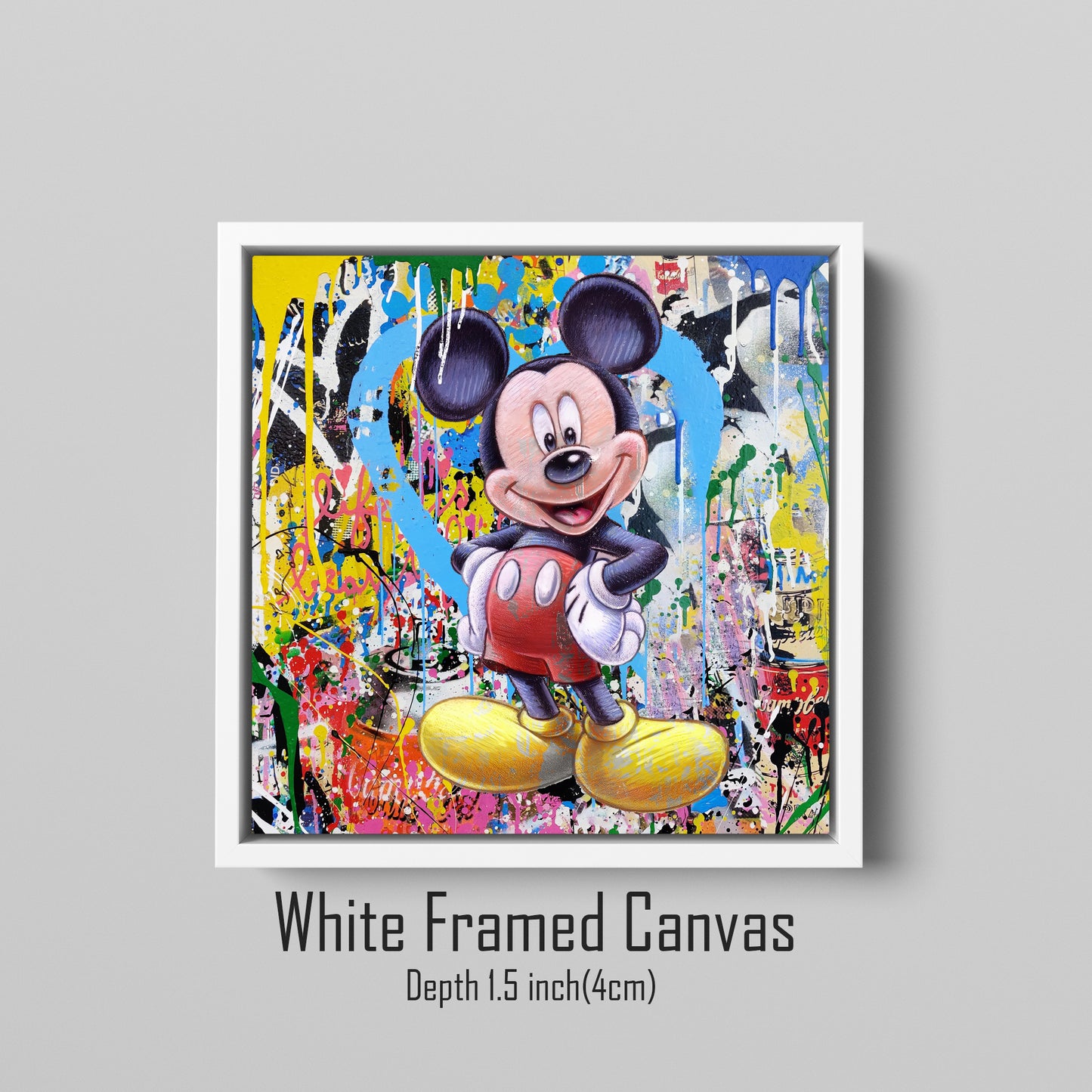 Banksy Mickey Mouse Graffiti Pop Art - Mickey Mouse Square  Pop Art Print - 204