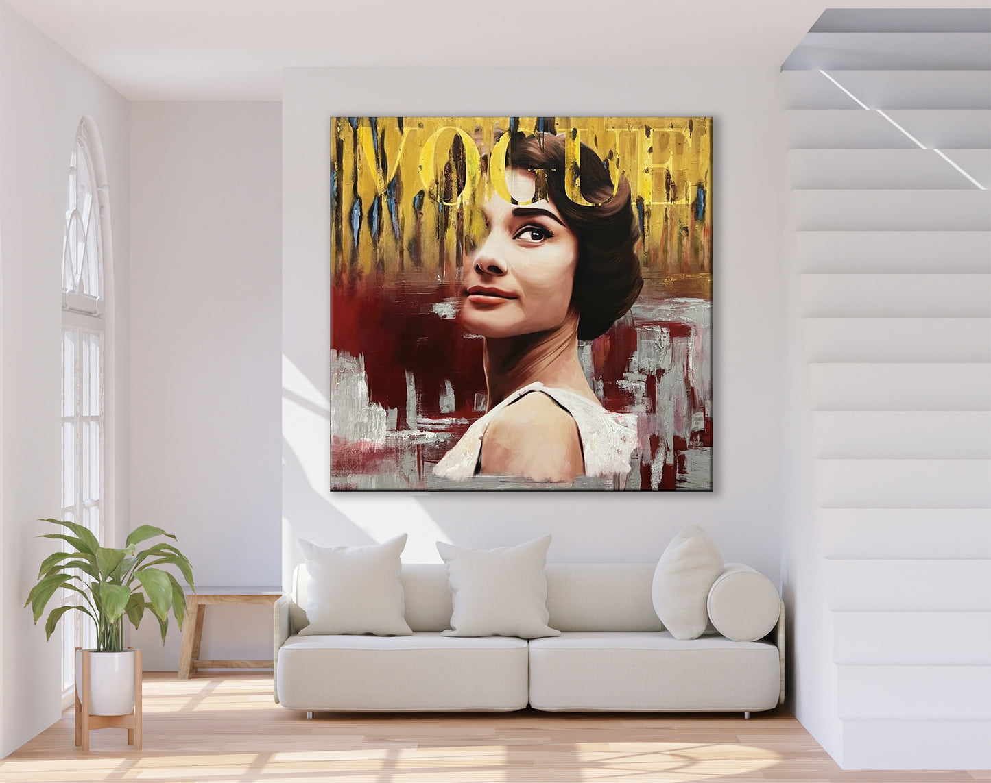 Audrey Hepburn Pretty Pop Art Canvas Wall Art, Lips Graffiti Pop Art - 284