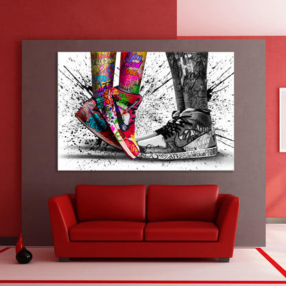 Air Jordan Shoes Canvas Wall Art, Banksy Nike Shoe Picture, Love Poster, Urban Grafitti - 75