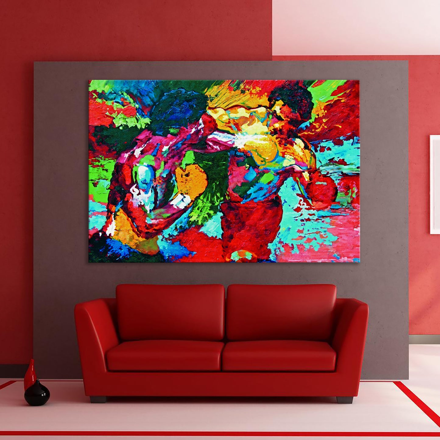 Rocky Balboa and Apollo Creed Boxing Match, Leroy Neiman Art - PPL-147