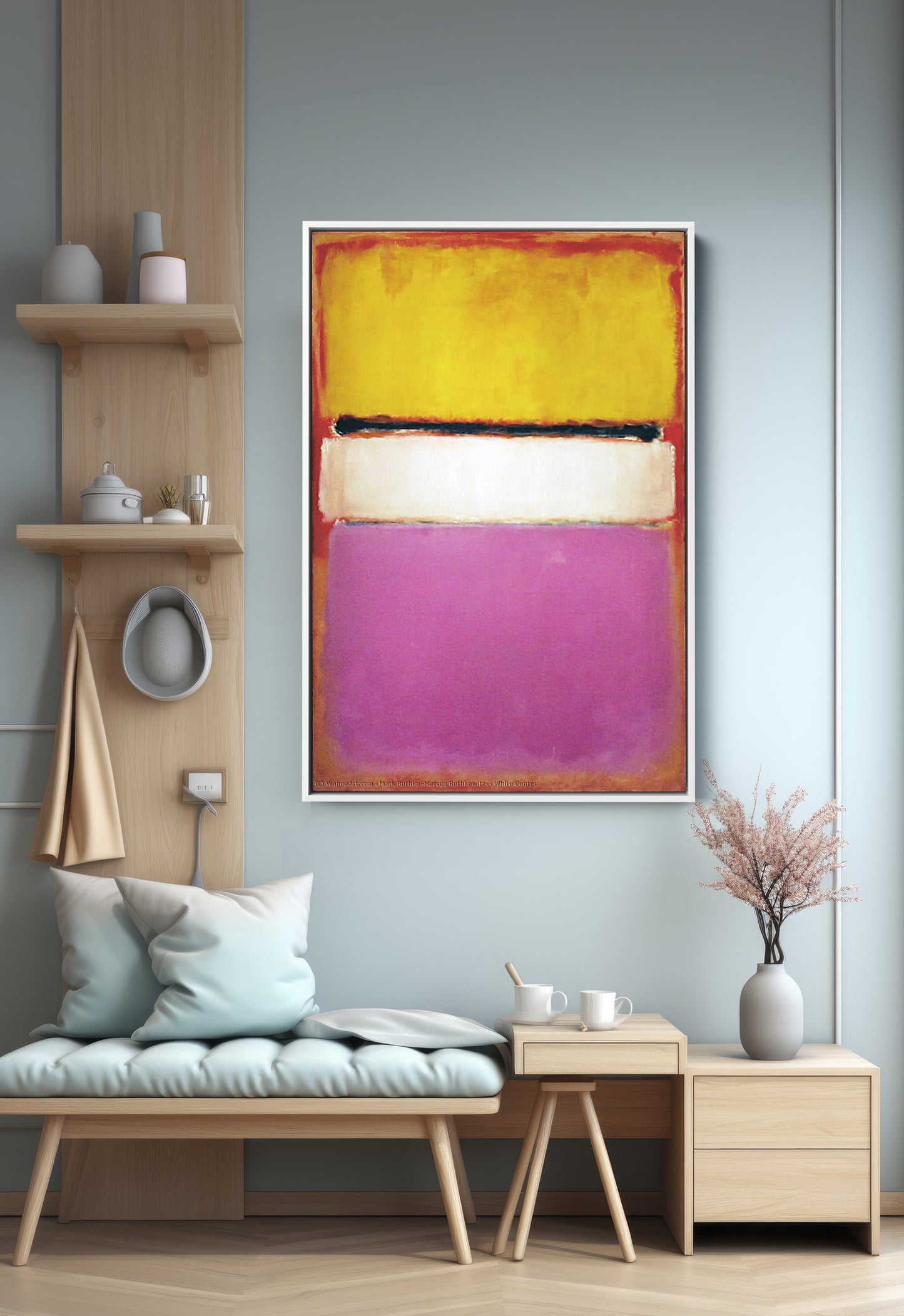 Mark Rothko Pink and White Abstract Canvas Wall Art Reproduction - PPL17