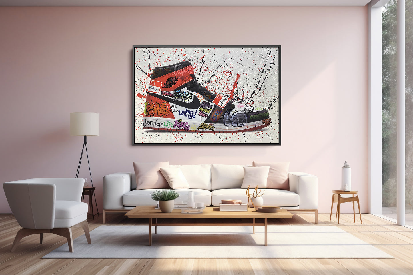 Jordan Graffiti Canvas Wall Art, Air Jordan Canvas Wall Art, Jordan 1 Graffiti Canvas, Modern Graffiti Canvas - 183