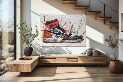 Jordan Graffiti Canvas Wall Art, Air Jordan Canvas Wall Art, Jordan 1 Graffiti Canvas, Modern Graffiti Canvas - 183