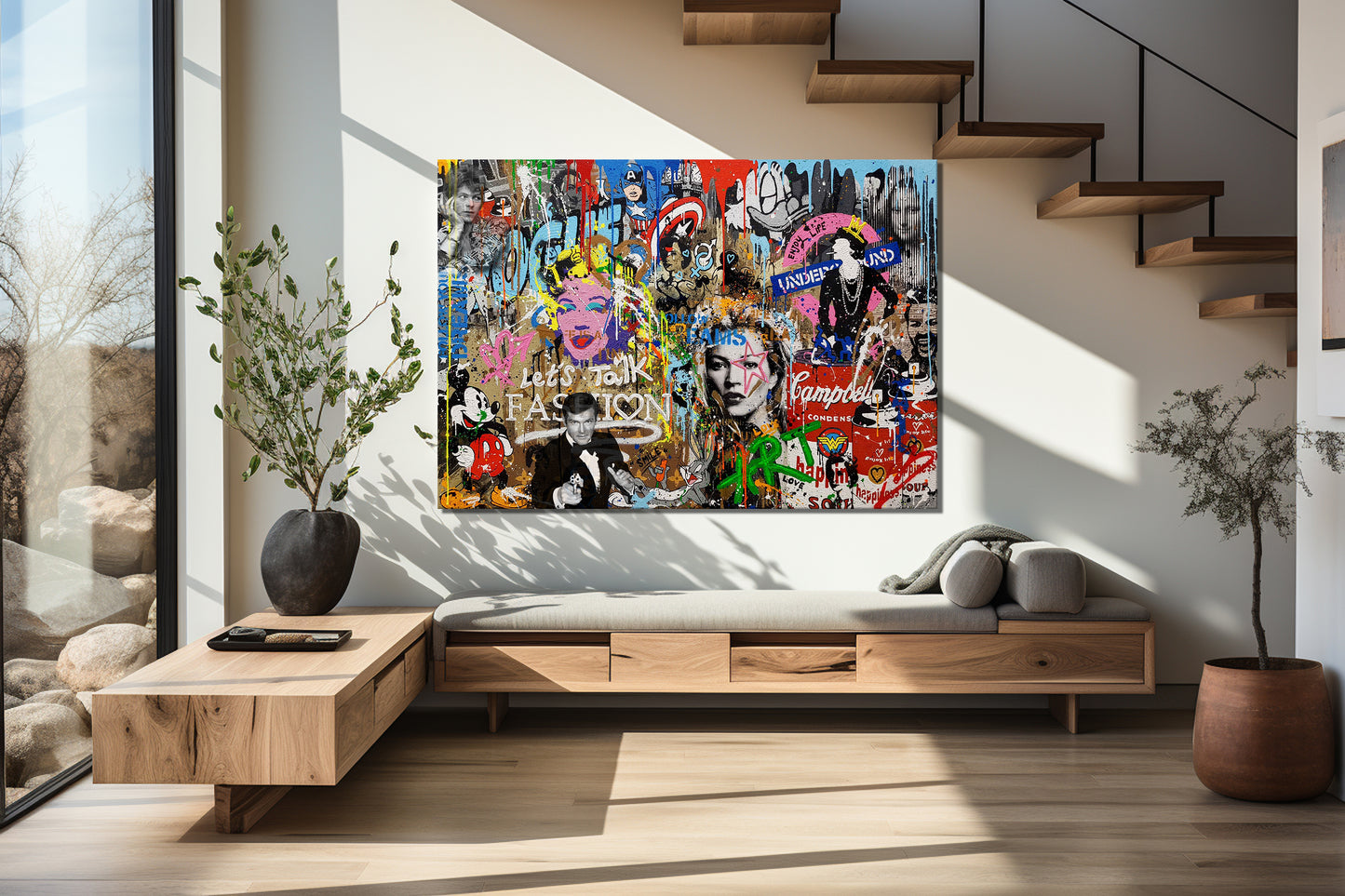 Lets Talk Fashion Pop Art Multi Character Graffiti Pop Art Canvas Wall Art - 266