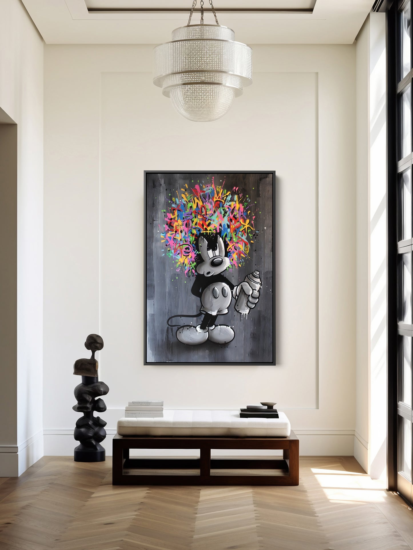 Mickey Mouse Abstract Pop Art Canvas Print, Luxury Painting Fashion Prints - 104