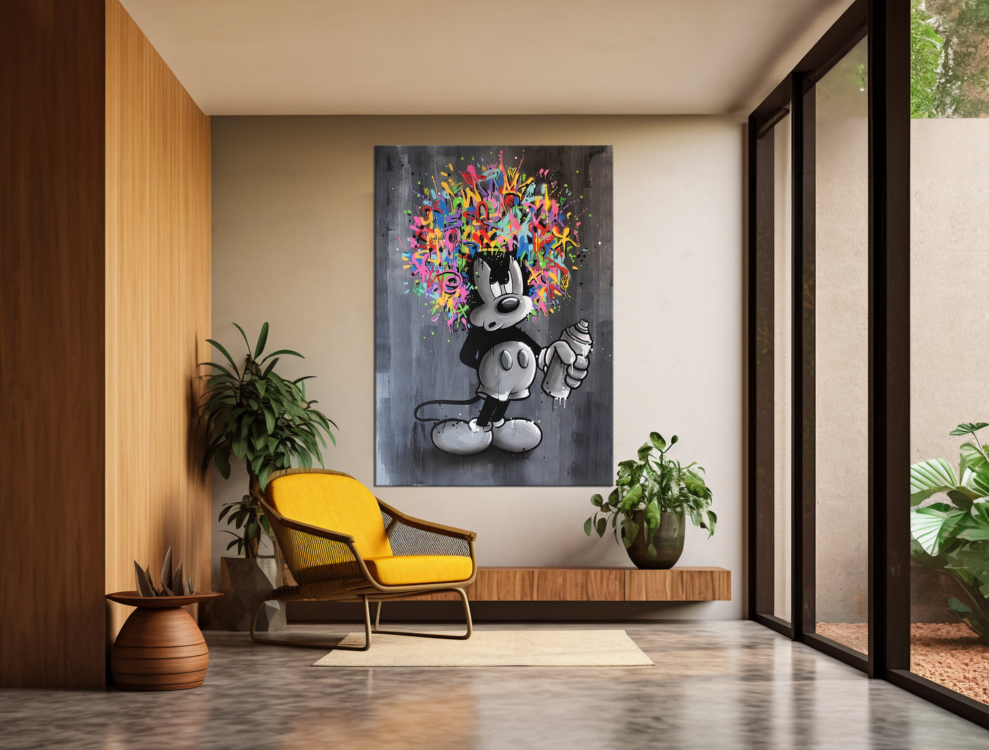 Mickey Mouse Abstract Pop Art Canvas Print, Luxury Painting Fashion Prints - 104