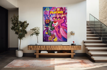 Baksy Playboy Pink Panther Canvas - Pop Art Graffiti Pink Panther - 229