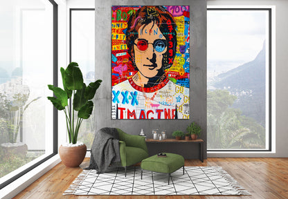 John Lennon Pop Art Oil Painting, Banksy Style  Street Graffiti Wall Art Pop 015