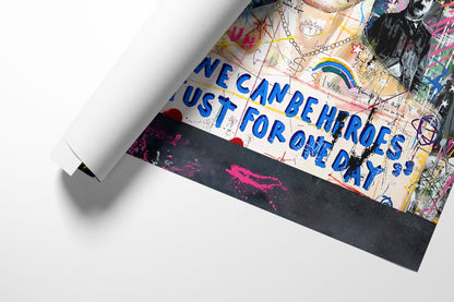 Banksy  Panoramic Multi Rockstar Pop Art, David Bowie, Amy winehouse, Freddie Mercury, Jimi Hendrix - 166