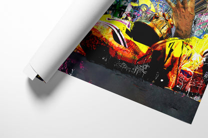 Banksy Panoramic  Style Kobe Graffiti Pop Art, Champ Kobe Bryant, Kobe Bryant All Time Pop Art - 187