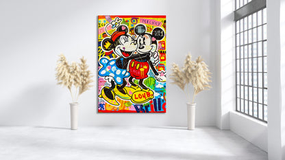 Banksy Mickey and minnie Mouse Pop Art Canvas Print - Mickey Mouse Pop Art Graffiti Wall Art, Pop Art Graffiti Home Decor, Pop Art Decor - 25