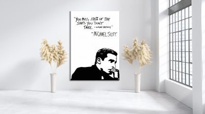 Michael Scott Wayne Gretzky Canvas Art Print, The Office TV Show Wall Art - PPL37