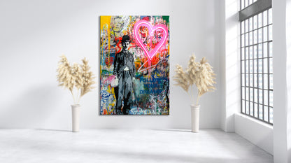 Charlie Chaplin Love Banksy Pop Art Canvas Wall Art, Banksy Charlie Chaplin, Street Graffiti Wall Art, Charlie Chaplin Pop Art Canvas - 38