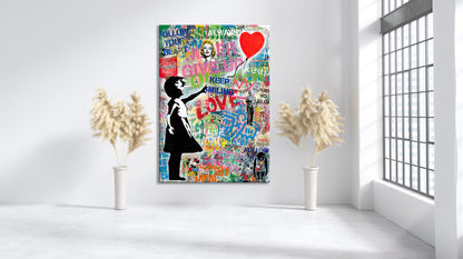 Banksy Balloon Girl Pop Art Follow Your Heart Canvas Wall Art, Banksy Art,  Balloon Girl Graffiti, Street Graffiti Wall Art, Banksy  - 12