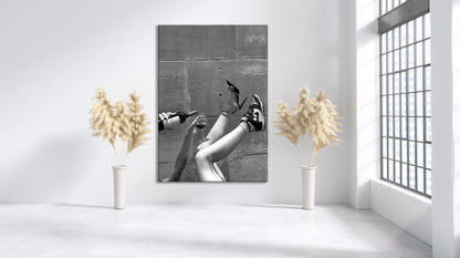 Woman Drinking Wine Elegant Urban Canvas Art, Alcohol Wall Art - PPL137