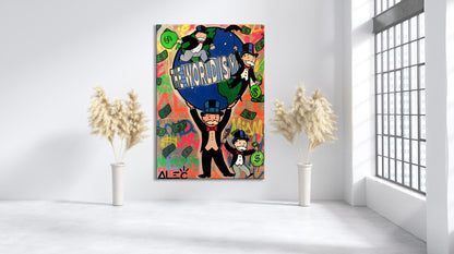 Monopoly & quot The World Is Yours Street Graffiti Pop Art Canvas Wall Art - 164