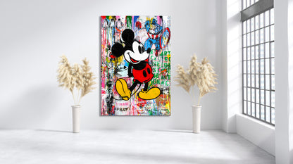 Mickey Mouse Banksy Pop Artt Print, Luxury Painting Fashion Prints Cartoon Birthday Christmas Gift Pictures Home Decor Wall Art - 39