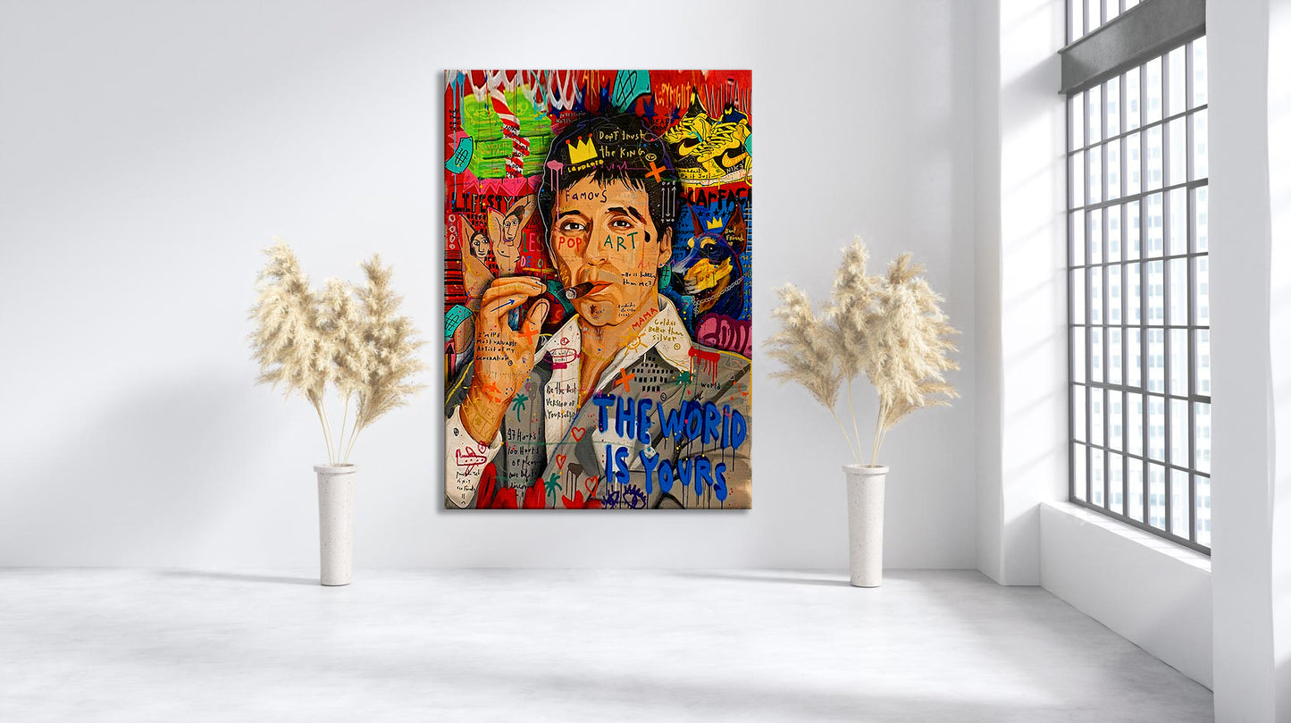 Banksy Al Pacino Graffiti Pop Art Canvas, Banksy Style Pop Art, Scarface Pop Art - 84