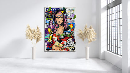 Banksy Champion Mona Lisa Graffiti Pop Art Canvas, Banksy Style Pop Art, Mona Lisa Pop Art , Street Graffiti Wall Art, Mona Lisa Poster - 61