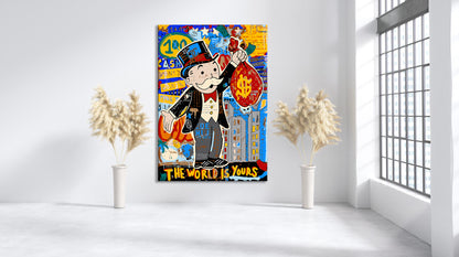 Monopoly Man Fashion Unique Modern Painting Abstract Framed Canvas Wall Art - 82