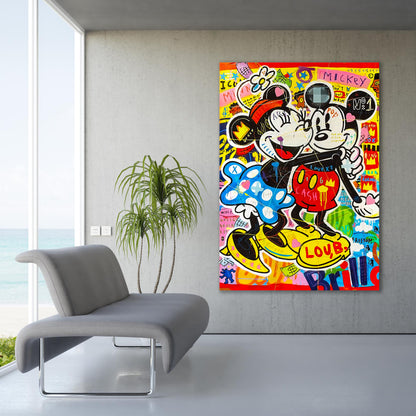 Banksy Mickey and minnie Mouse Pop Art Canvas Print - Mickey Mouse Pop Art Graffiti Wall Art, Pop Art Graffiti Home Decor, Pop Art Decor - 25