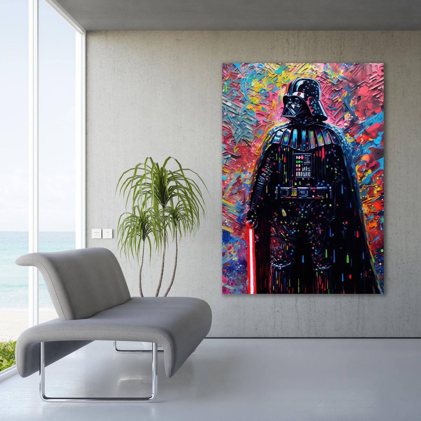 Darth Vader Painting Pop Art Canvas Wall Art, Darth Vader Oil Paint Printing, Darth Vader Art, Starwars Graffiti, Graffiti Wall Art - 16