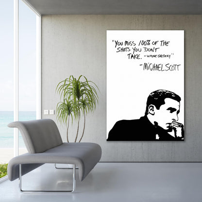 Michael Scott Wayne Gretzky Canvas Art Print, The Office TV Show Wall Art - PPL37