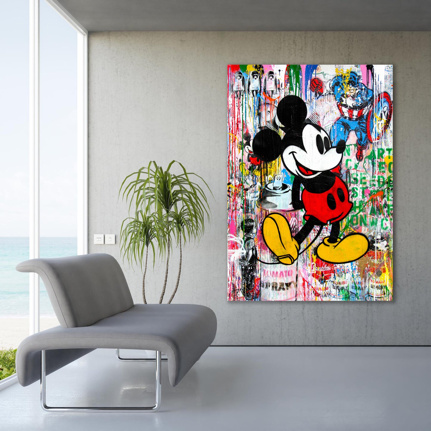 Mickey Mouse Banksy Pop Artt Print, Luxury Painting Fashion Prints Cartoon Birthday Christmas Gift Pictures Home Decor Wall Art - 39