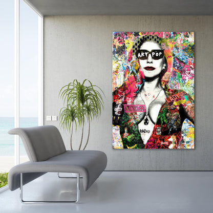 Banksy Lady GAGA Graffiti Pop Art Canvas, Banksy Style Pop Art - 167