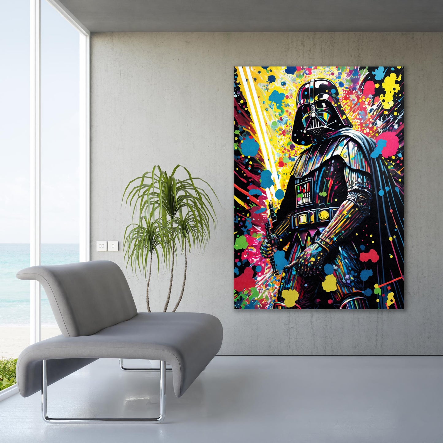 Darth Vader Painting Pop Art Canvas Wall Art, Darth Vader Oil Paint Printing, Darth Vader Art, Starwars Graffiti, Graffiti Wall Art - 17