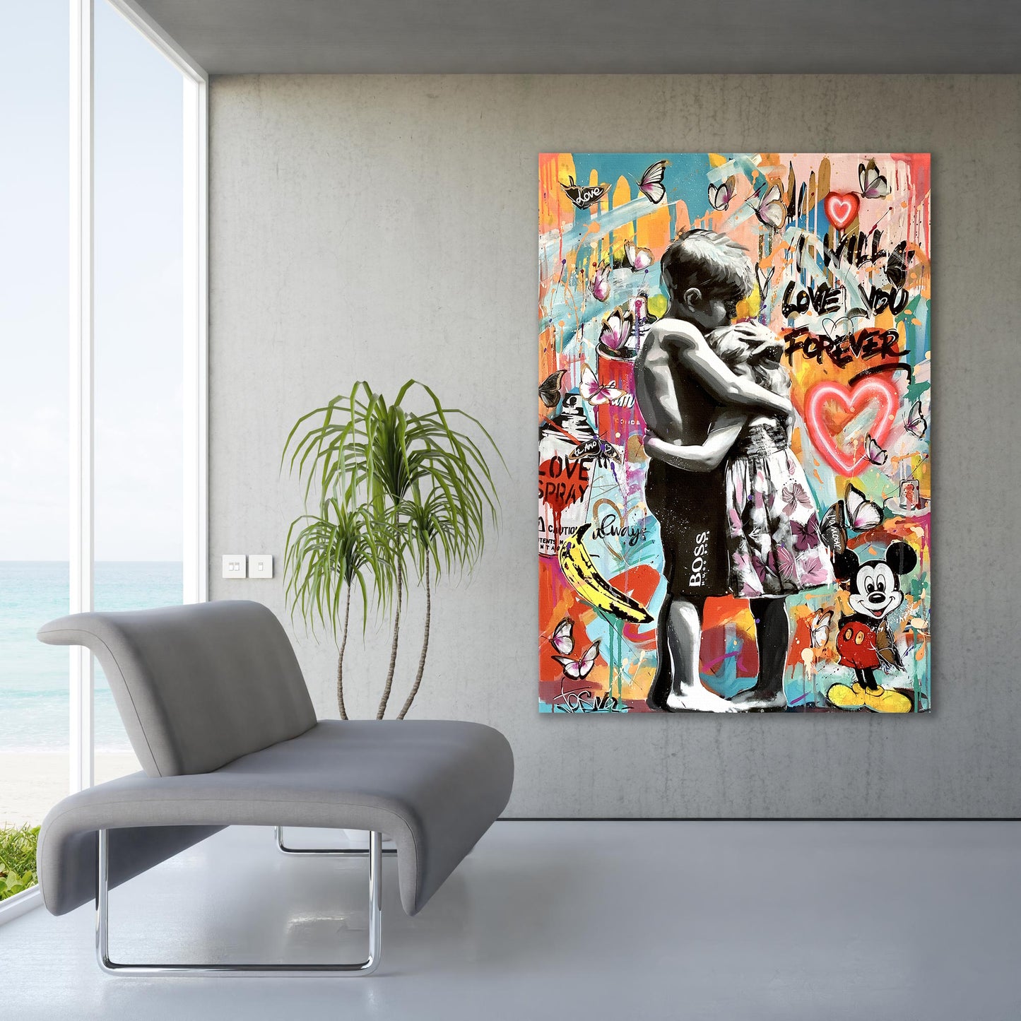 Banksy I Will Love You Forever Banksy Inspired Artwork Graffiti Wall Art Street Art Canvas Pop Art Wall Art - 49