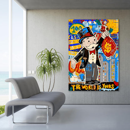 Monopoly Man Fashion Unique Modern Painting Abstract Framed Canvas Wall Art - 82