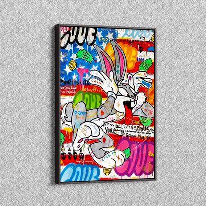 Bugs Bunny Banksy Pop Art Oil Painting - Bugs Bunny Graffiti Wall Art Pop 018