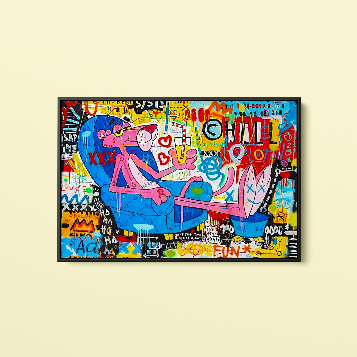 Pink Panther Pop Art Oil Painting Graffiti Wall Art - Pop 023