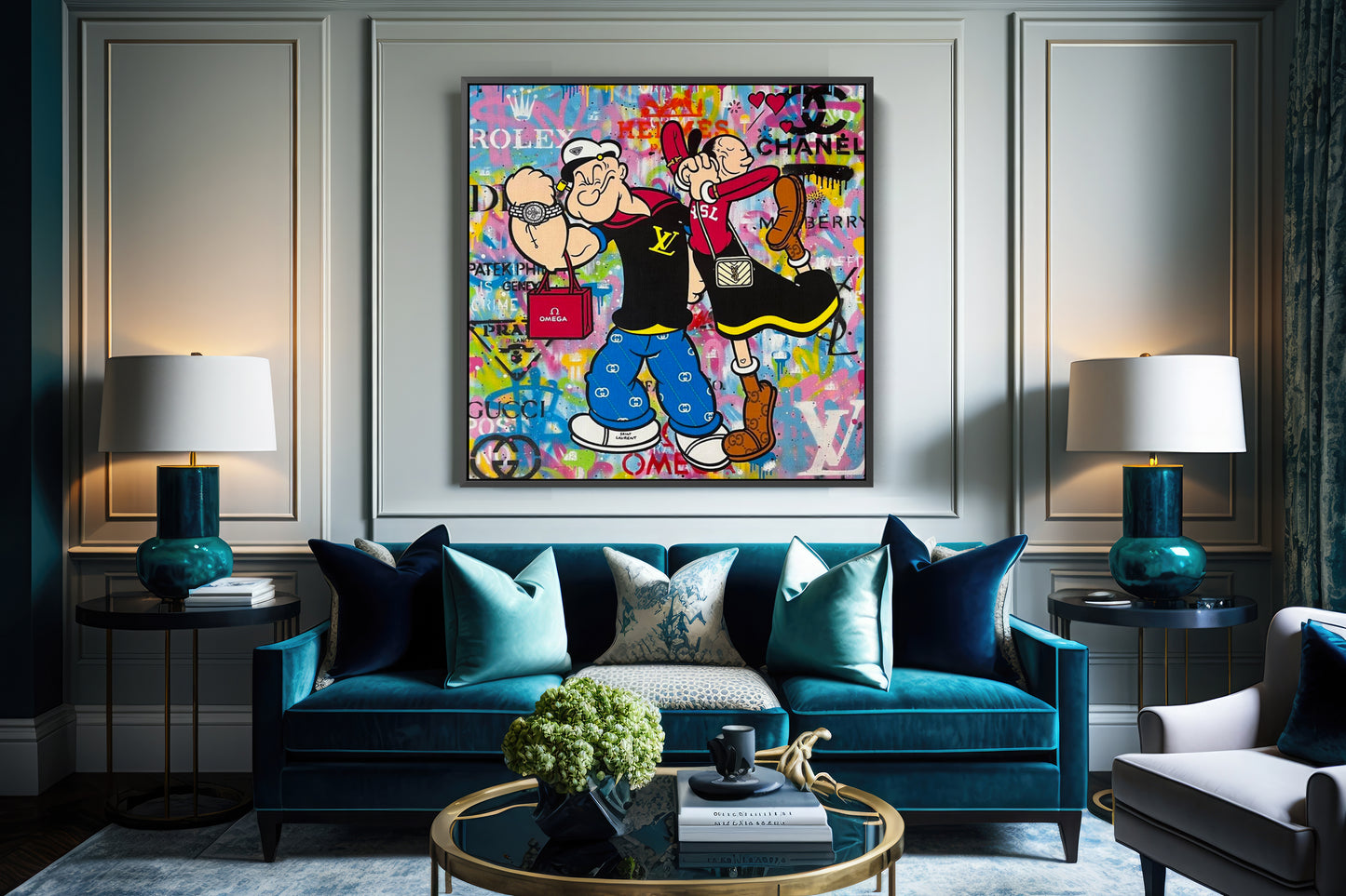 Square - Popeye - Strong As Spinach Pop Art Canvas Print - 257